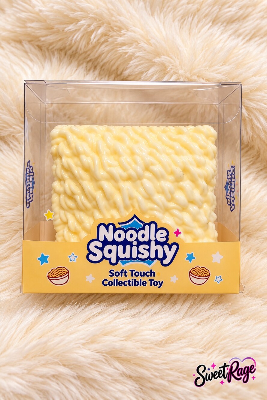 Crunchy Noodle Squishy Soft Touch Yellow Collectible Toy Squeeze Stress Relief